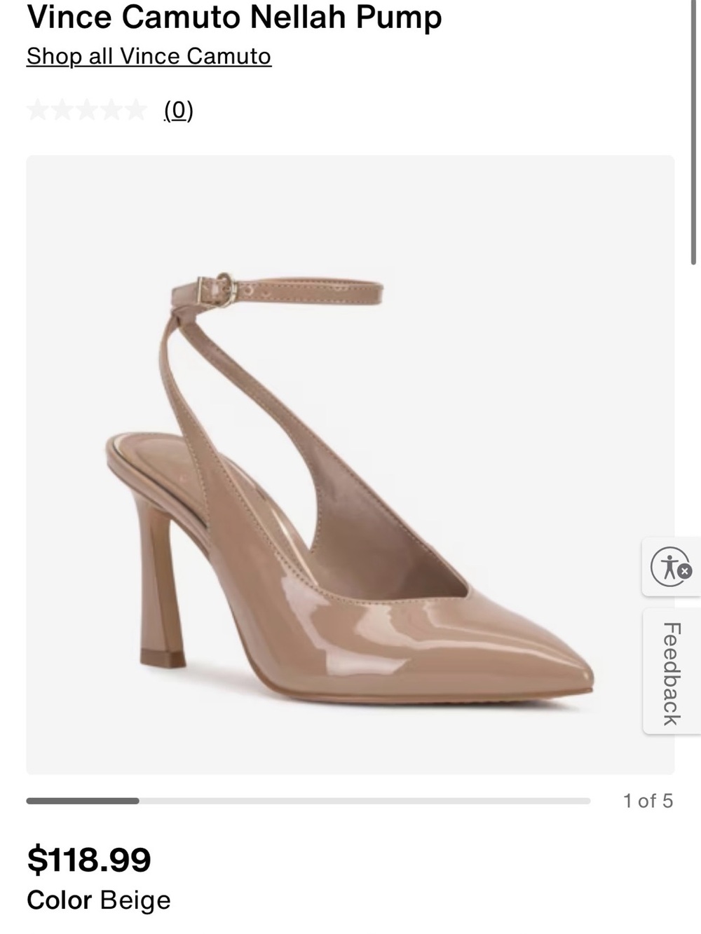 NWT Vince Camuto Nellah Pumps Chai Latte Nude Size 9